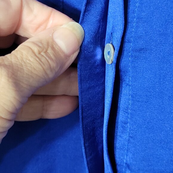 Relativity Blue 3/4 Sleeve Button-Tab Blouse - Size L, Lightweight & Stylish - Picture 8 of 11